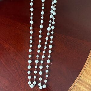 Two extra long Ann Taylor Elegant Pearl and stone Necklaces